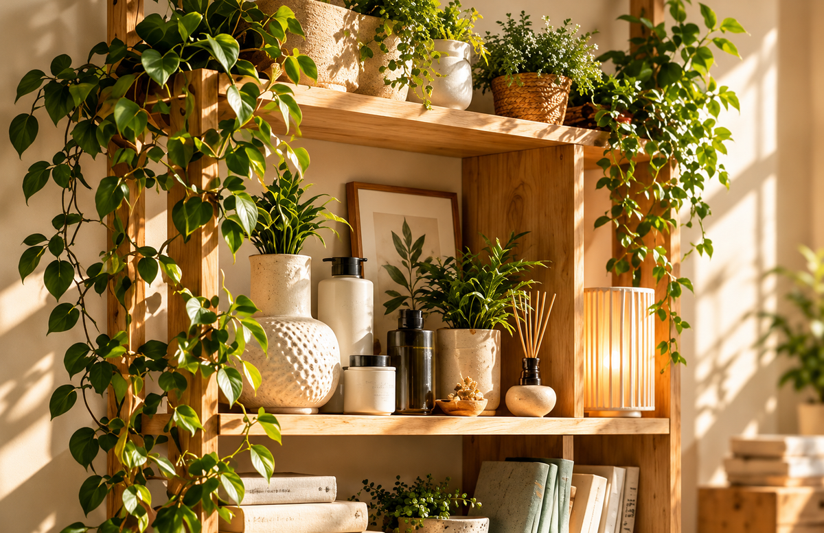 Beautiful home interior with plants and decor