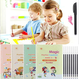 Magic Book for Kids, Sink Magic Practice CopyBook, (8 Books+10 Refills+1 Pen+1 Grip)