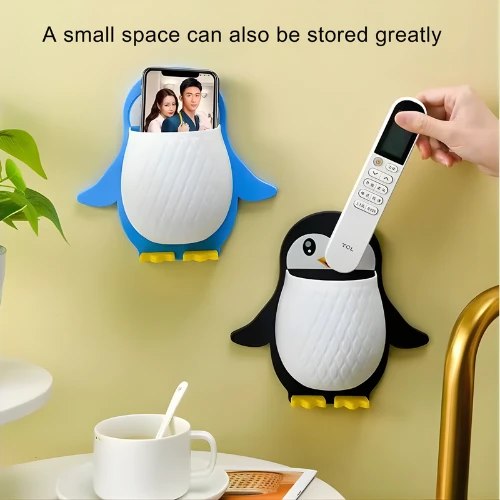 Penguin-Shaped Wall-Mounted Holder